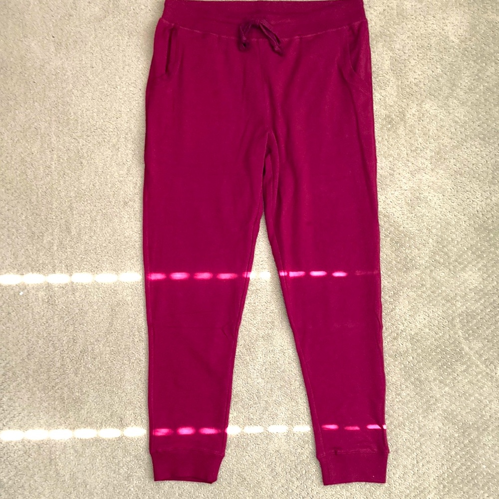 FashionNova burgundy joggers, size: L